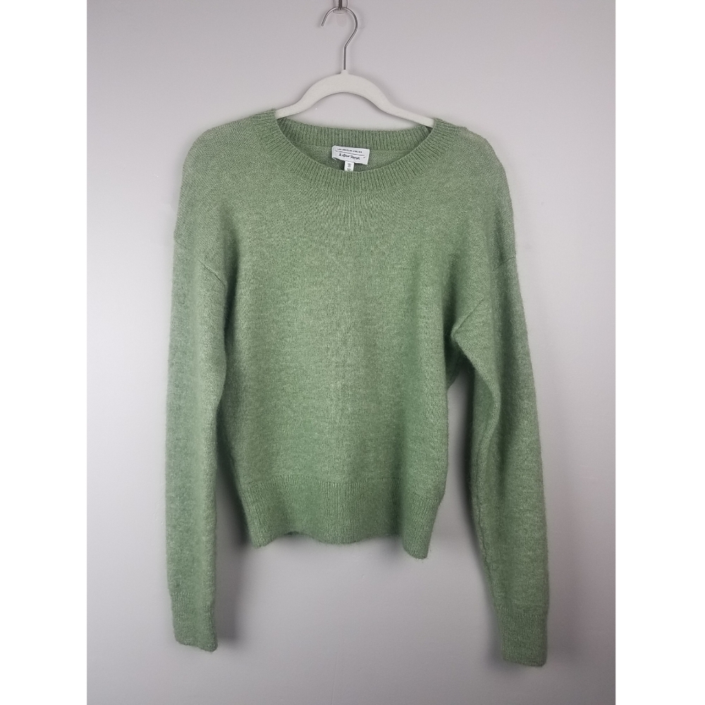 & Other Stories Green Wool Blend Crewneck Sweater